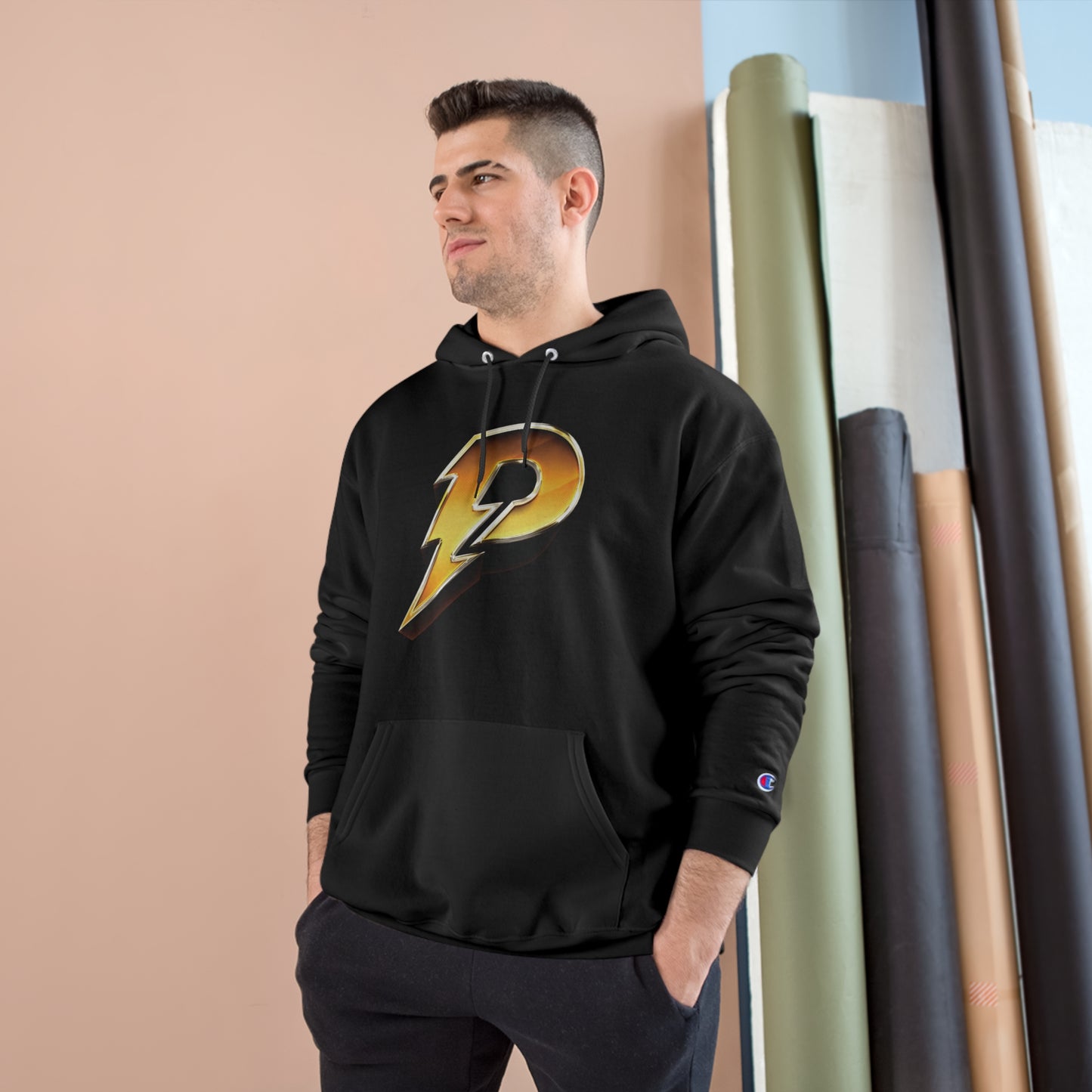 POWER X CHAMPION HOODIE BLACK