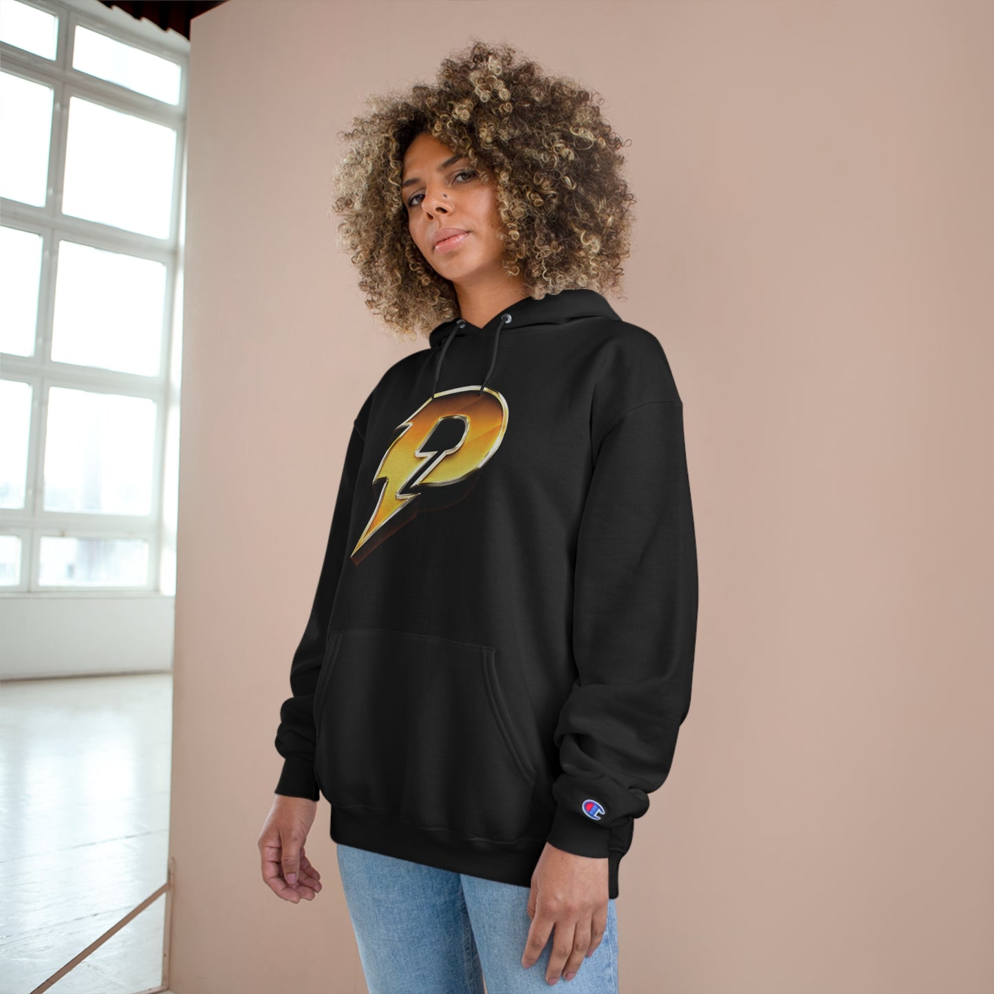 POWER X CHAMPION HOODIE BLACK